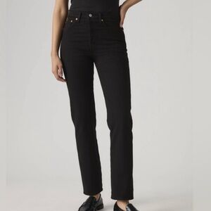Levi’s 27 Wedgie Straight Ankle Jeans Black Grunge